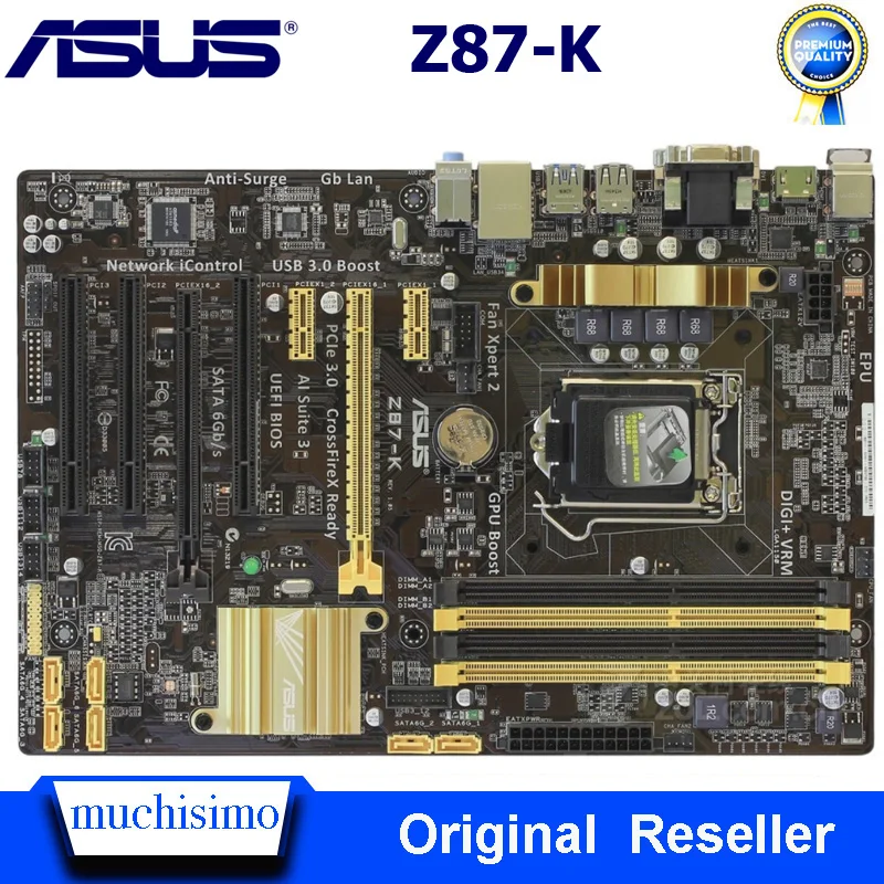 LGA 1150 DDR3 ASUS Z87-K Plokštės Desktop Intel Z87 Cpu Core i7/i5/i3 32GB PCI-E 3.0 USB3.0 Originalus Naudojami Z87-K ATX Mainboard