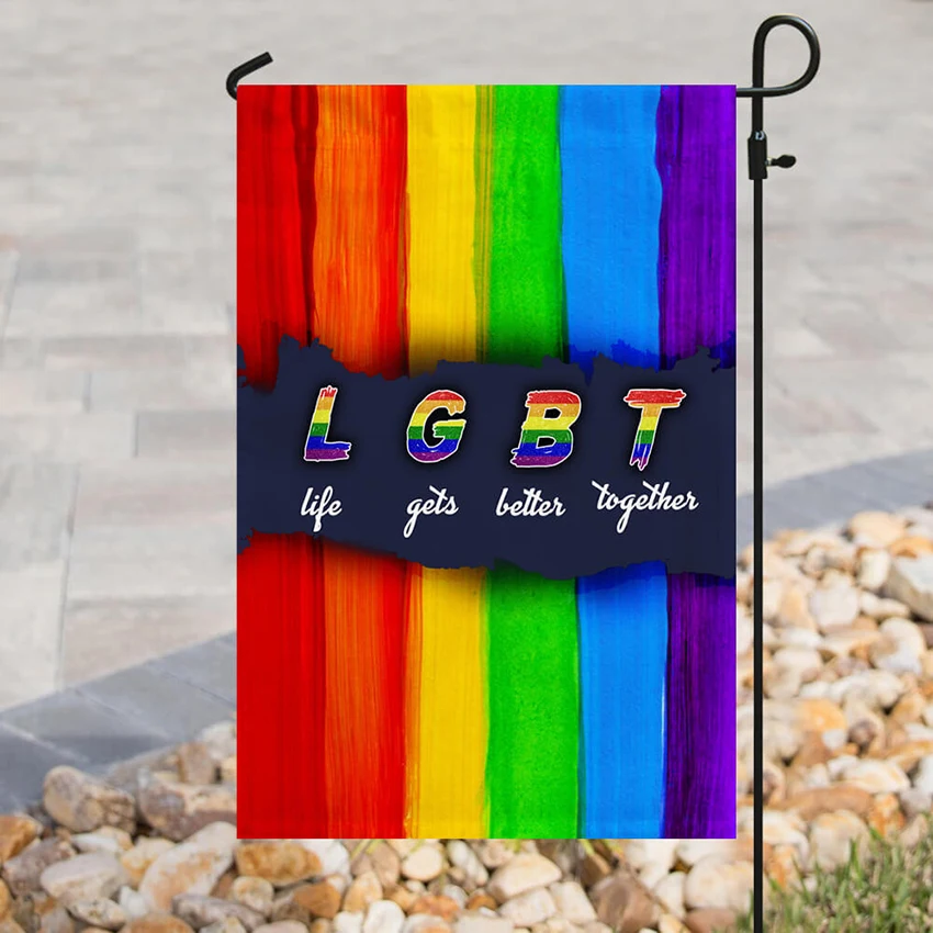 LGBT Išdidumo Vėliava, Gyvenimas Tampa Geriau Kartu Namo Apdailos Lauko Festivalis Sodo Kieme, Namų Puošmena Kabo Pigiai