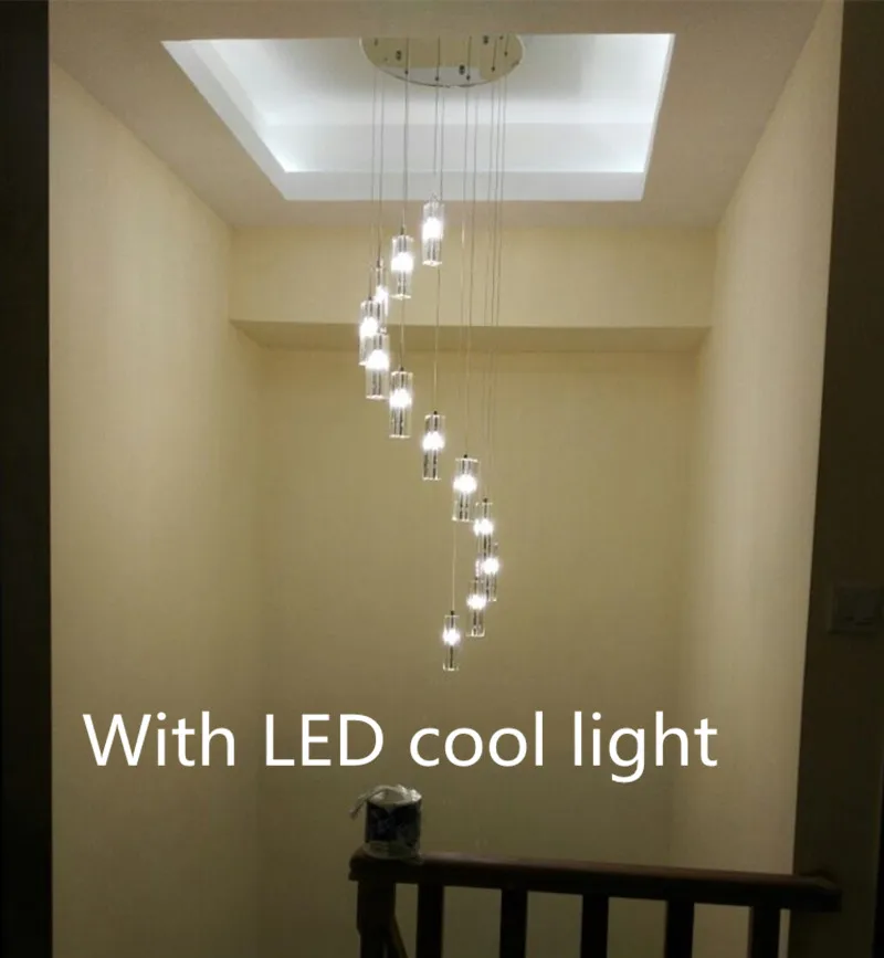Laiptai turas kristalų pakabukas lemputė G4 Led kristalų lubų šviestuvai ilgai LED laiptų apšvietimas Virtuvės dekoro blizgesio cristal Avize