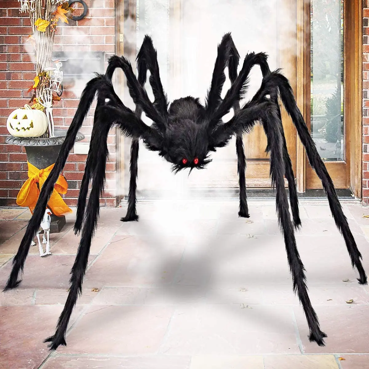 Lauko Dekoracijos Baisu Giant Spider Netikrą Didelis Plaukuotas Voras Voras Rekvizitai, už Kiemo Dekoracijos Šalis Dekoro, Juoda, 79 Colių