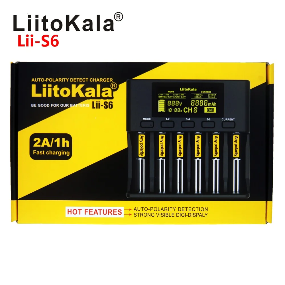 Liitokala lii-500 lii-500S lii-PD4 lii-S6 LCD), 3,7 V 1.2 V 18650 26650 21700 Baterijų Kroviklis su ekrano