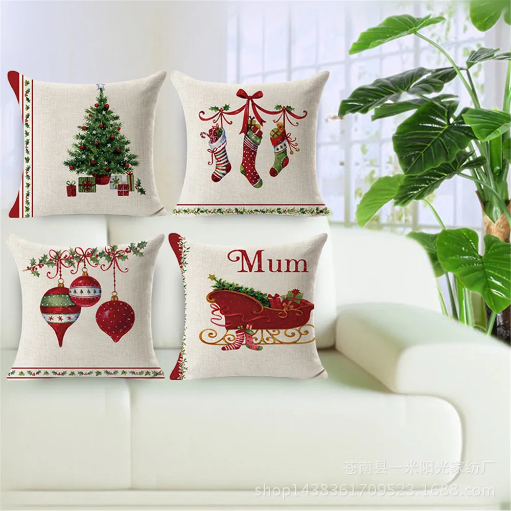 Linksmų Kalėdų Dekoratyvinis Mesti Pagalvę Pagalvėlė Padengti Linksmų Kalėdų, Laimingų Dienos Dovana Kalėdų Kojinių Medžių Dekoracija Sofa