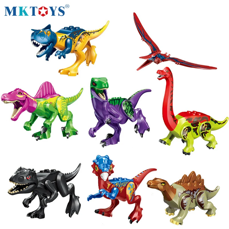 MKTOYS Juros periodo Dinozaurų Pasaulyje Parkas, Statyba Blokai, Plytos Diplodocus Velociraptor 