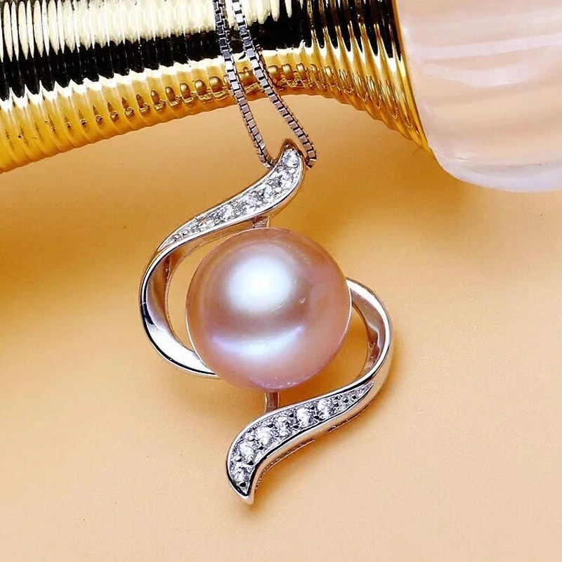 Mados didelis perlų karoliai pakabukas,925 sterlingas sidabro moterų žavesio papuošalai paprasta perlų pakabukas