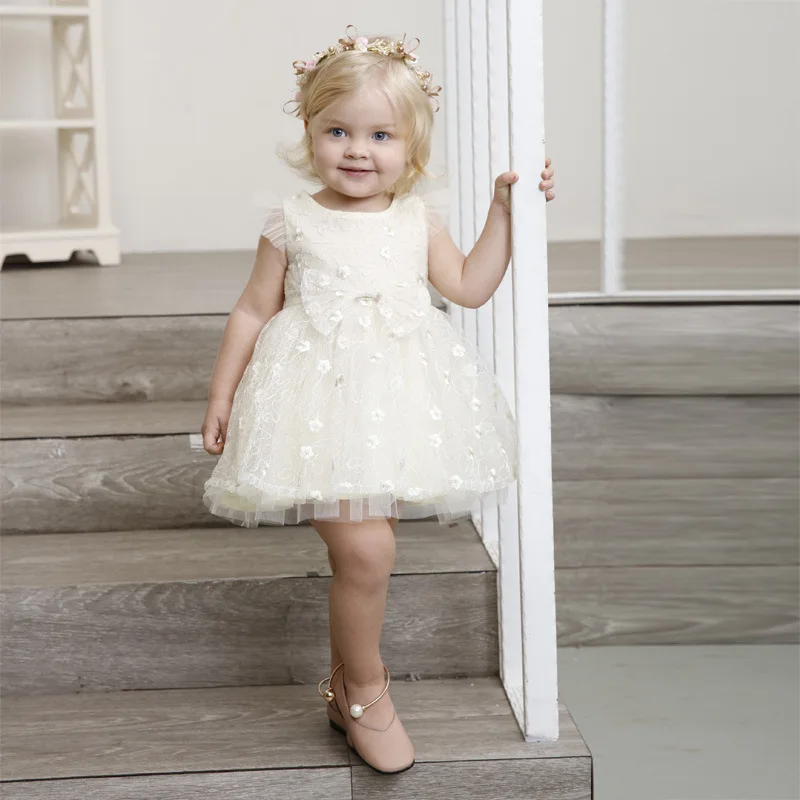 Mergaičių Suknelė 2019 M. Vasarą Mielas Princesė Drabužiai, Kūdikių Drabužiai Gėlių Nėrinių Tutu Baltos Suknelės Vaikas Mergaitė Grupė Dress Bamblys Gimtadienis