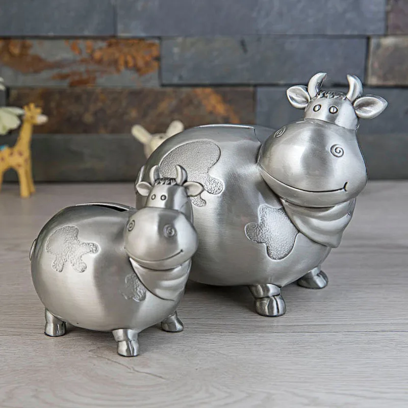 Metalo Cinko Lydinys Karvė Piggy Bank Monetų Saugojimui Pinigų Taupymo Dėžutė Animacinių Filmų Gyvūnų Modelio Kiaule Taupykle Vaikų Kūrybos Kalėdų Dovanos