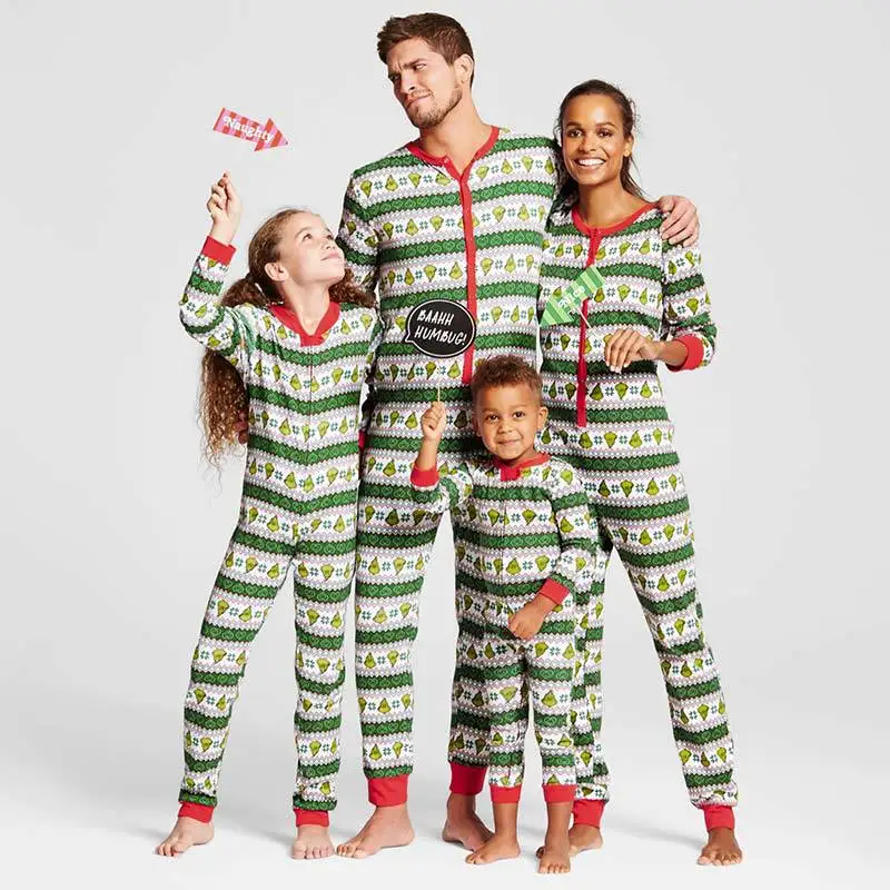 Mielas Šeimos Kalėdų Pižama Elnių Šeimos Pižama 2019 Dryžuotas Medvilnės Drabužius, Naujųjų Metų Šeimos Atitikimo Pijama Rinkiniai