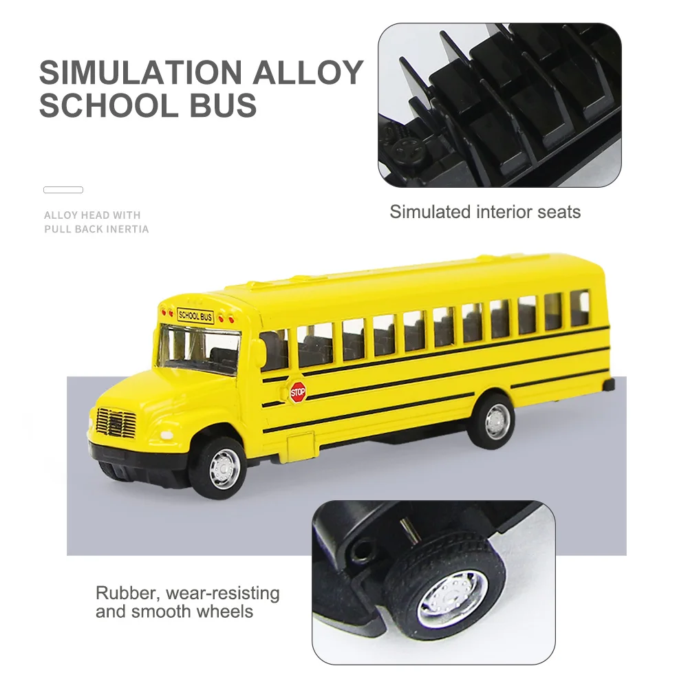 Modeliavimo Lydinio Traukti Atgal ir Inercijos Mokyklos Autobusas Automobilio Modelį Diecast Transporto priemonės Žaislas Ankstyvojo Lavinimo Žaislas Berniukams, Vaikams Dovanos