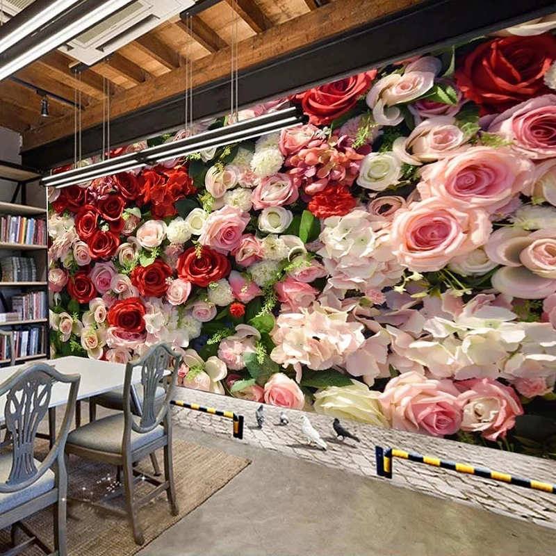 Modernus 3D Rožių Žiedų Tapetai Romantiška Kambarį Vestuvių Namas, Namų Dekoro Fone Sienų Tapybos Papel De Parede 3D Freskos