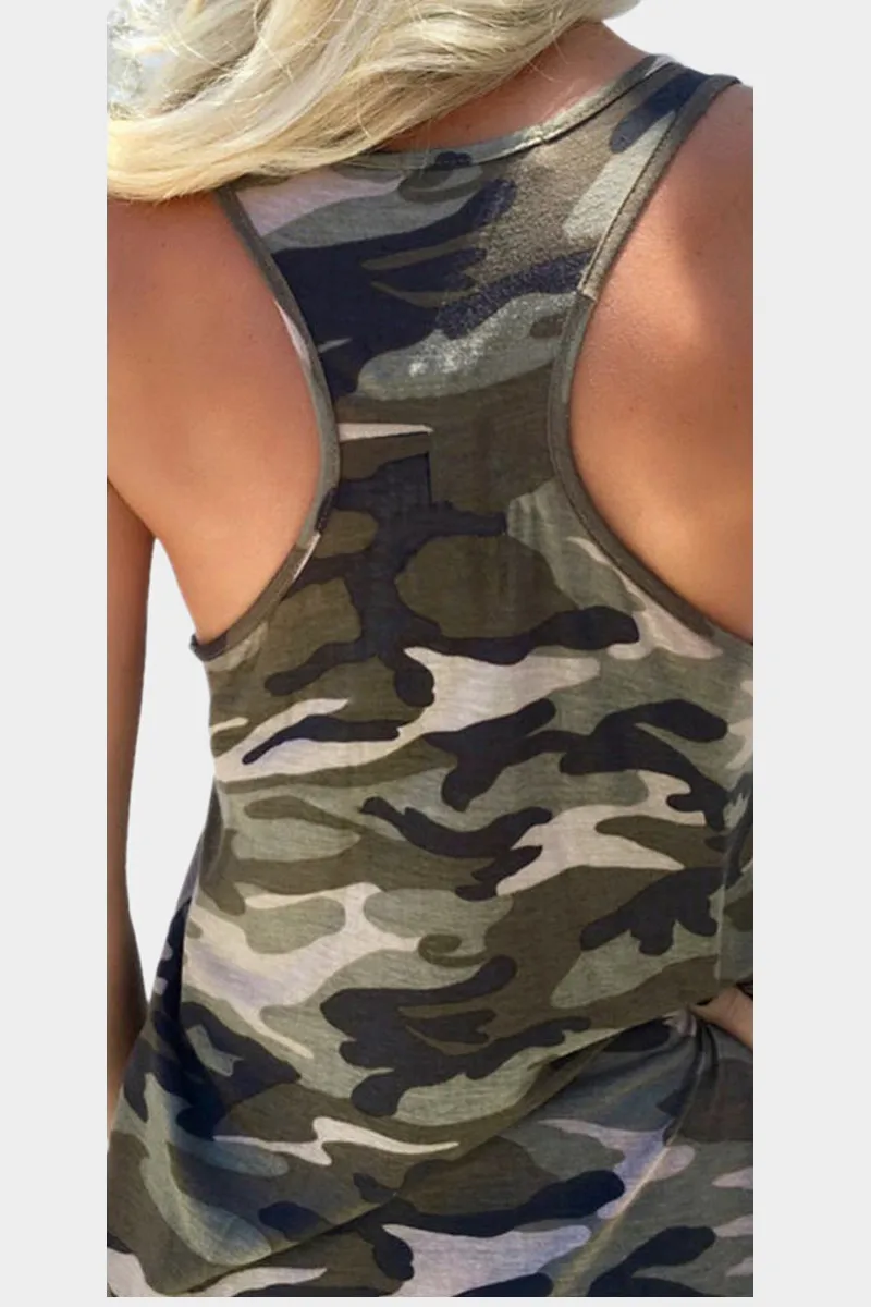 Moterų Viršūnių Seksualus Kamufliažas T-shirt Amry Rankovių Tvarstis Giliai O-Kaklo Mados Naujų Tees Atsitiktinis Marškinėlius