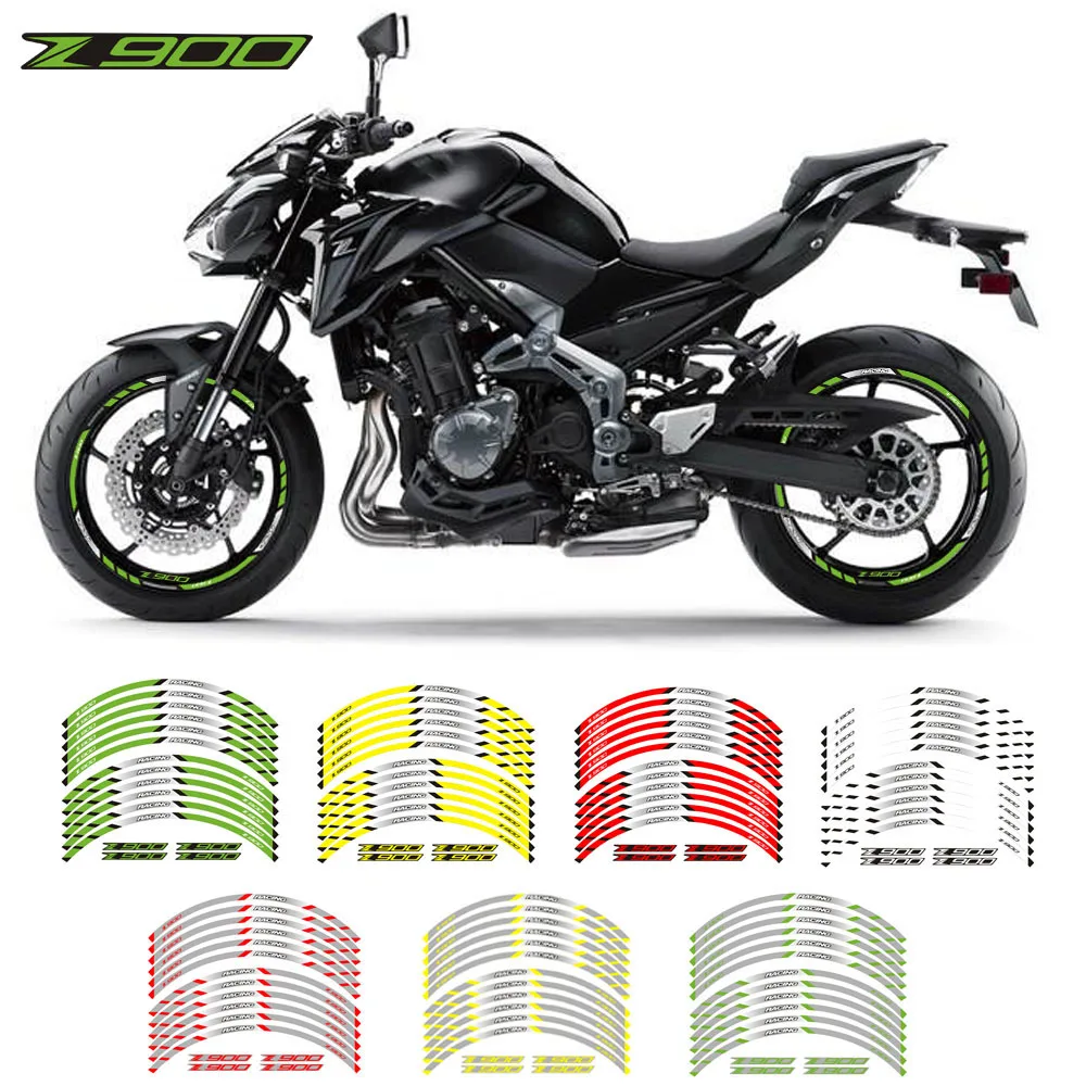 Motociklo priekinių ir galinių ratų Krašto Išorinio krašto Lipdukas Atspindintis Juostele Varantys Lipdukai Kawasaki Z900