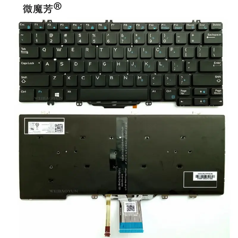 NAUJAS anglų klaviatūra DELL Latitude E5280 5288 5289 7280 7380 E7220 MUMS Nešiojamojo kompiuterio Klaviatūra su Apšvietimu