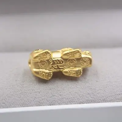 Naujas Grynas 24K Geltonojo Aukso Pakabukas 3D Mielas Turto Pixiu Pakabukas 23 mm H