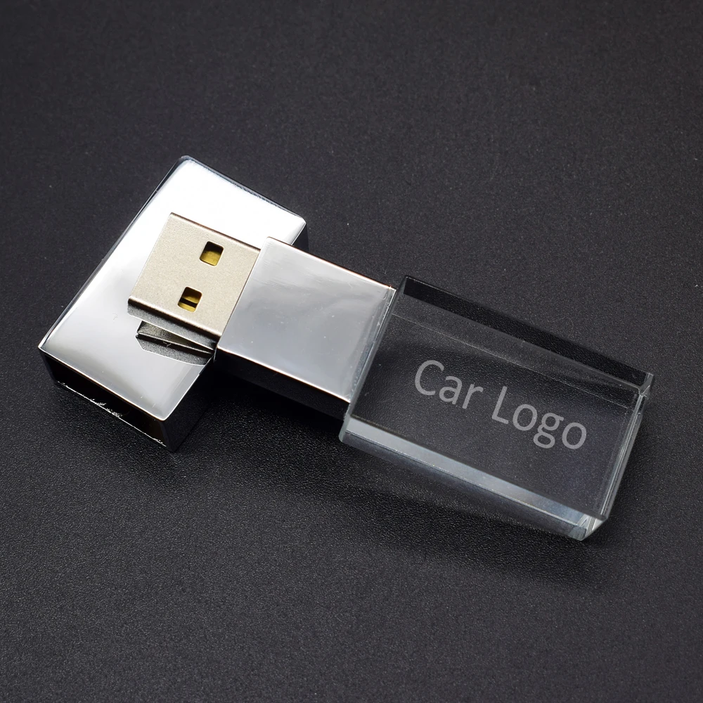 Naujas Krištolas Skaidrus USB Flash Drive 4GB 8GB 16GB 32GB USB 2.0 Memory Stick Metalinis Tušinukas Ratai Dovanos Nemokamų Užsakymą Automobilio Logotipas