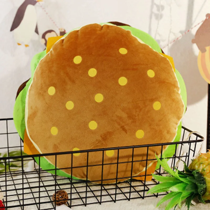 Naujų kūrybinių mėsainiai pliušinis žaislas minkštas kamšalu pliušas pagalvės pagalvės mielas hamburger pagalvę berniukas mergaitė gimtadienio dovana 30/40/50 cm