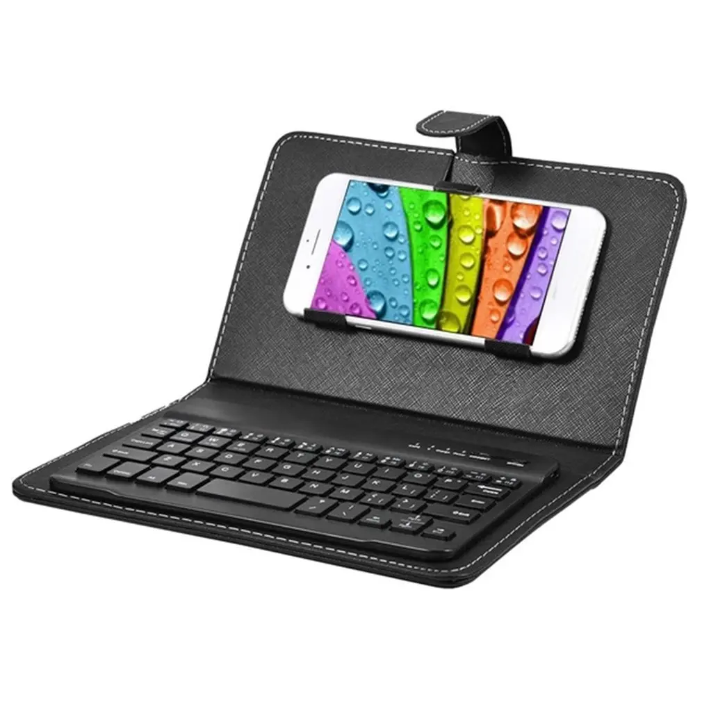 Nešiojamų PU Odos Wireless Keyboard Case for iPhone Apsaugos Mobiliojo Telefono su 