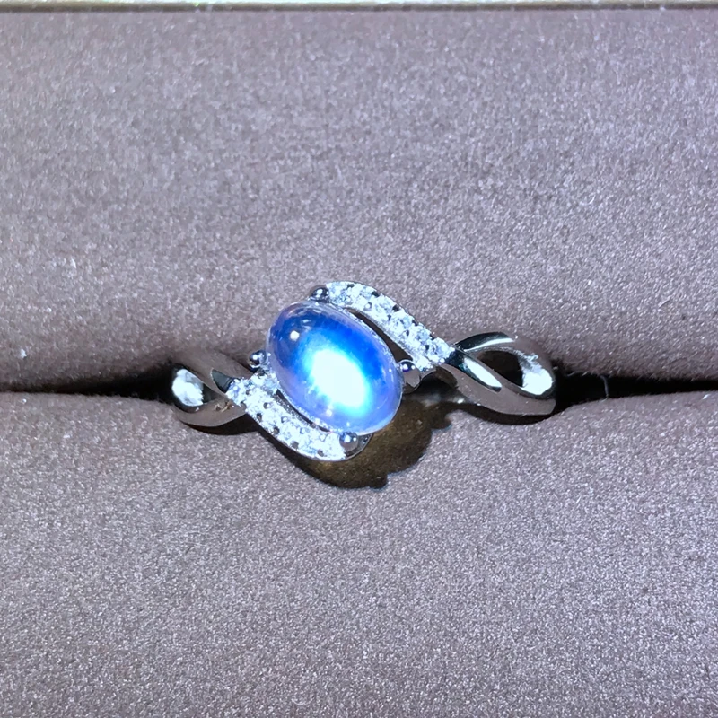 Originali Natūralus Mėnulio Akmuo Kietas Žiedas 925 Sterlingas Sidabro Moteris Akmeniniai Žiedai Mergina Fine Jewelry
