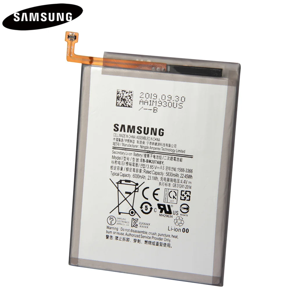 Originalus Baterijos EB-BM207ABY Samsung Galaxy M30S SM-M3070 M3070 M30 6000mAh Autentiški BatteryB Bateriją