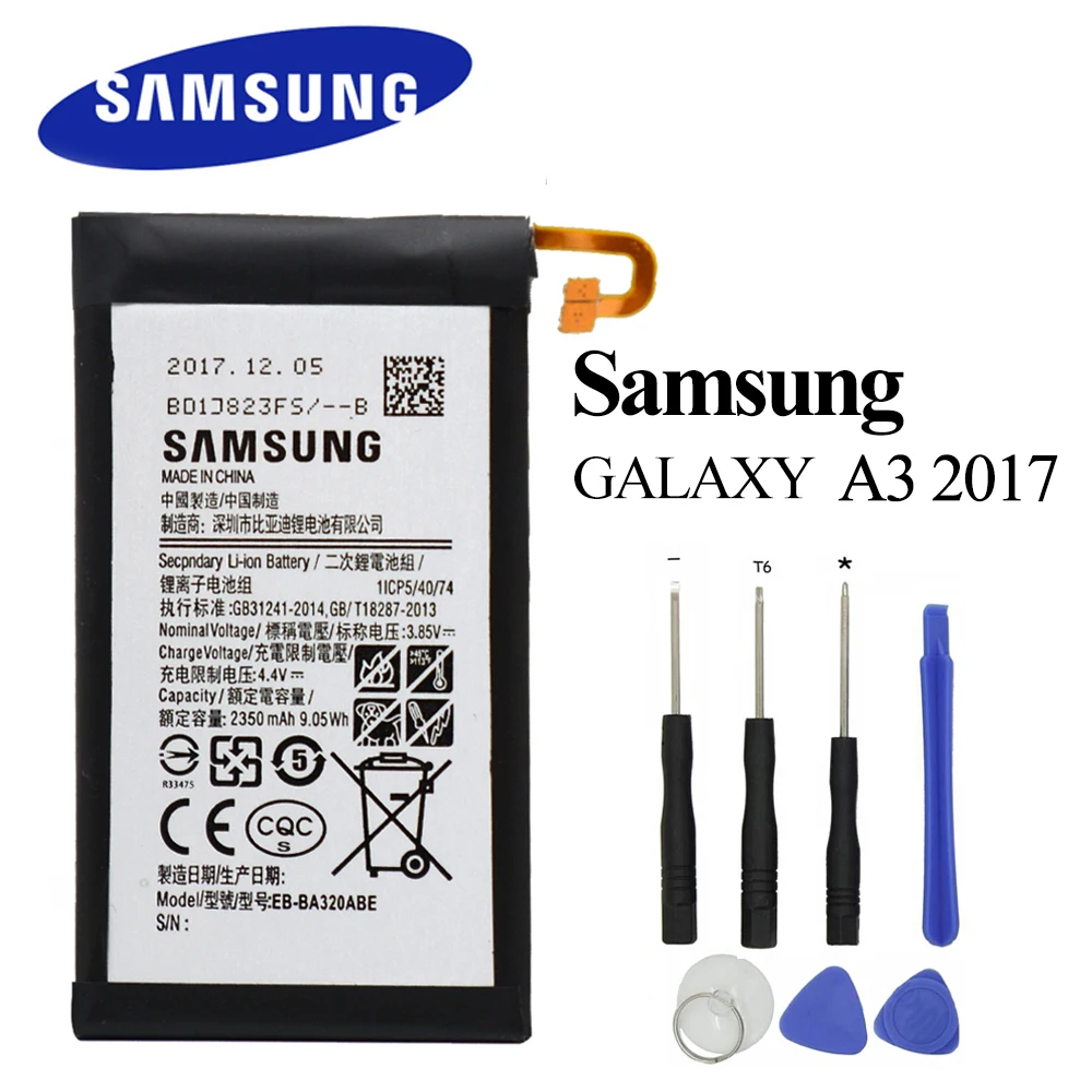 Originalus EB-BA320ABE Samsung Galaxy A3 2017 Baterija SM-A320 A320F 2350mAh Akku su dovanomis