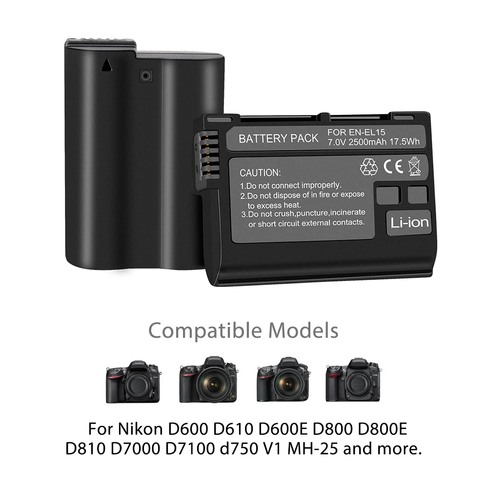 PALO 4Pcs LT EL15 ENEL15 EN-EL15 Baterija + LED Kroviklis Nikon D500,D600,D610,D750,D7000,D7100,D7200,D800,D800E,D810,D810A v1