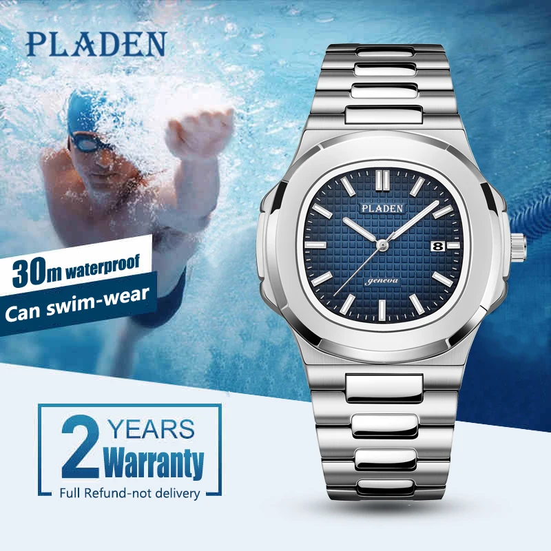 PLADEN vyriški Laikrodžiai Prabangos Prekės Aukštos Kokybės Plieno Dirželis Žiūrėti Vyrų Mados Vandeniui Dizaineris Laikrodis Viršų Parduoti 2020 m.