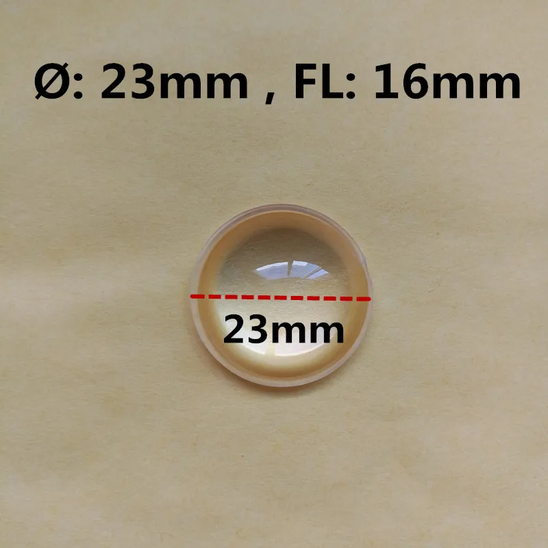 PMMA optinis pmma objektyvo skersmuo 23 mm židinio length16mm