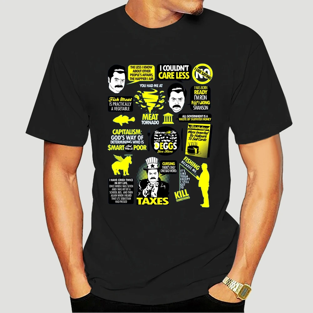 Parkų Ir Poilsio TELEVIZIJOS T-Shirt Ron Swanson Citata Marškinėliai Tee Moterims-2719A