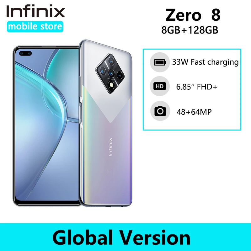 Pasaulinė Versija Infinix Nulio 8 8GB 128GB Mobiliojo Telefono 6.85