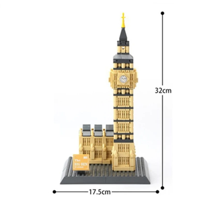 Pasaulio Miestas, Žymus Architektūros Panoramą Big Ben Blokai kit Plytų Kūrėjas Klasikinis Modelis, Vaikiški Žaislai, dovanos Vaikams