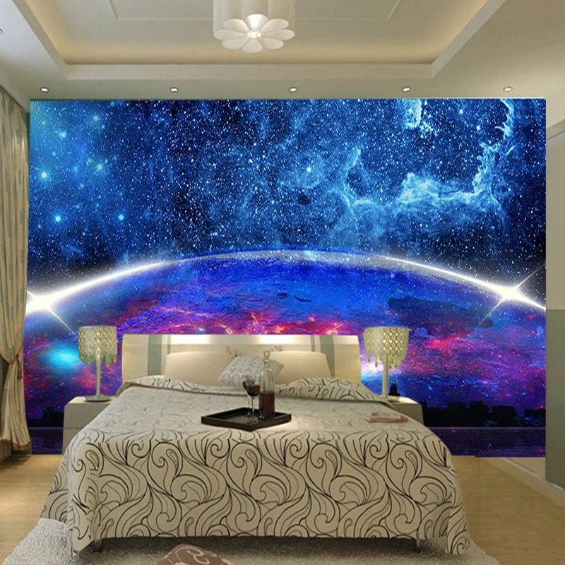Pasirinktinis Namų Puošybai Didelės Freskos Tapetai, Gražus Visatos Žvaigždėtas Dangus Kambarį, Miegamąjį, TV Foną Foto tapetų 3D