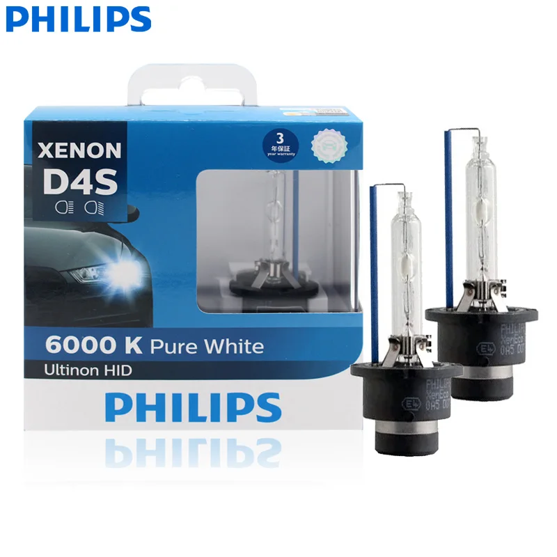 Philips Ultinon NESLĖPĖ, D4S 42402WXX2 35W 6000K šaltai Balta Šviesa, Xenon HID Žibintų Automobilių Lemputės Auto Stiliaus Lempos (Twin Pack)