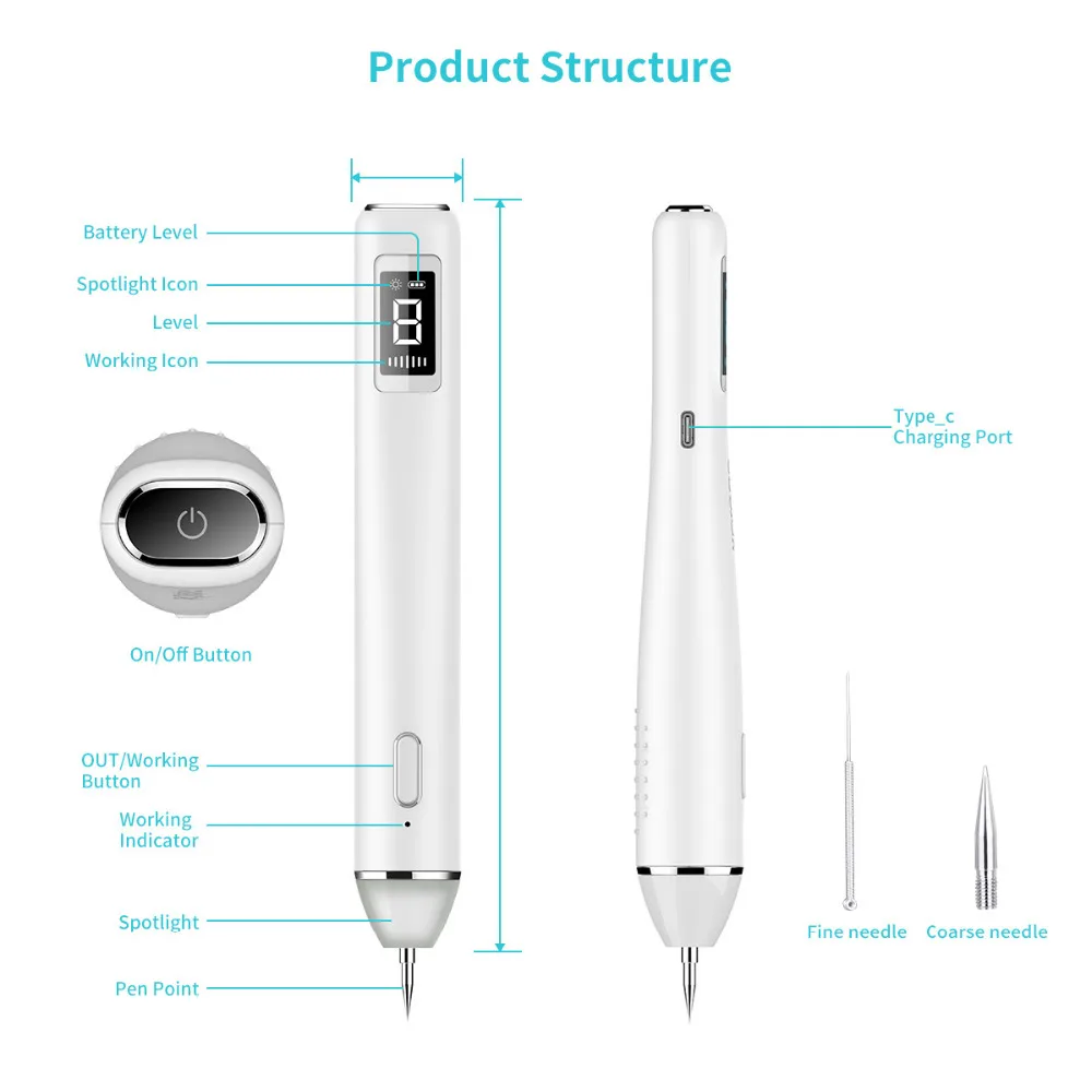 Plazmos Pen LCD Lazerio Pen mašina Mol Tatuiruotė Šalinimo Staklės, Odos Žymeklį Šalinimo Vietoje Cleaner