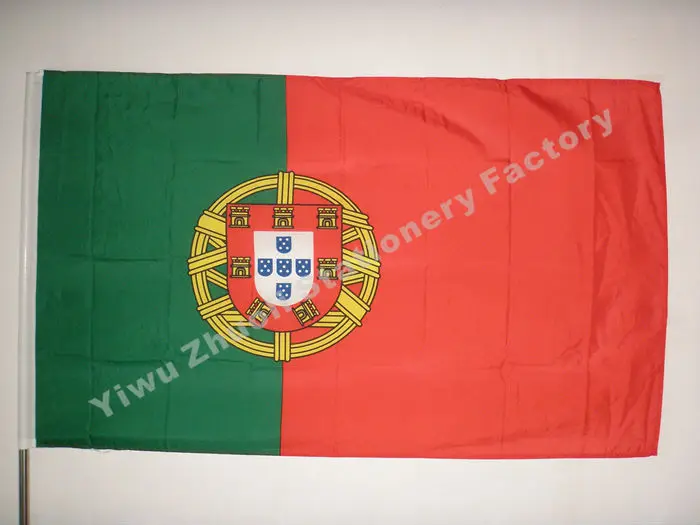 Portugalijos Vėliava 150X90cm (3x5FT) 115g 100D Poliesteris Dukart Siūlės Aukštos Kokybės Nemokamas Pristatymas