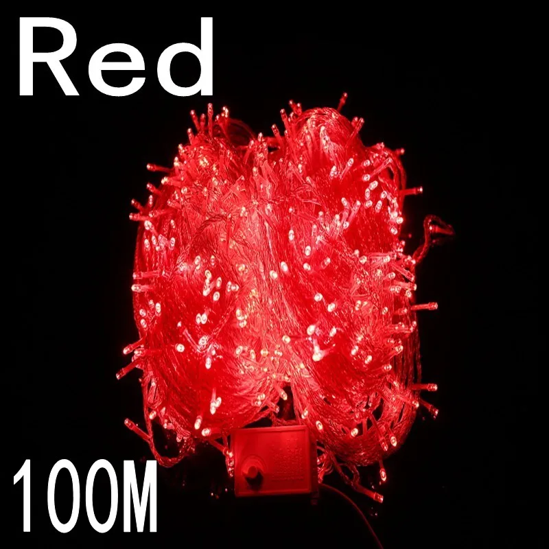 Raudonos spalvos, 100 metrų 800 LED Žiburiai Kalėdų 8 Rūšių Dekoratyviniai Kalėdų, Vestuvių Šalių vidaus / Lauko Naudoti