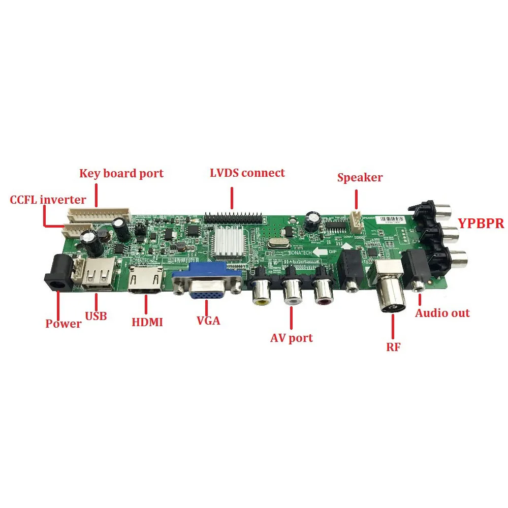 Rinkinys NT140WHM-N14/NT140WHM-N47 LED USB, VGA, TV ekrane Signalo 1366X768 skaitmeninis valdiklio plokštės Skydas DVB-T2 HDMI AV nuotolinio 14