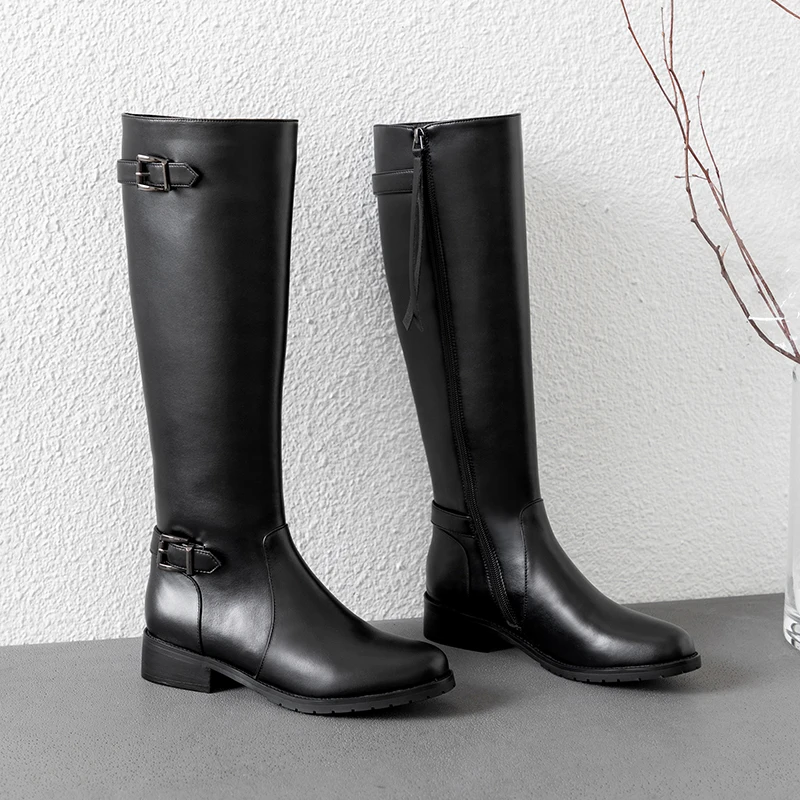 SKLFGXZY Naujas rudens/žiemos moterų kelio batai natūralios odos Moteriška batai Europos prekės riteris batai Pusėje užtrauktukas dydis 34 -40