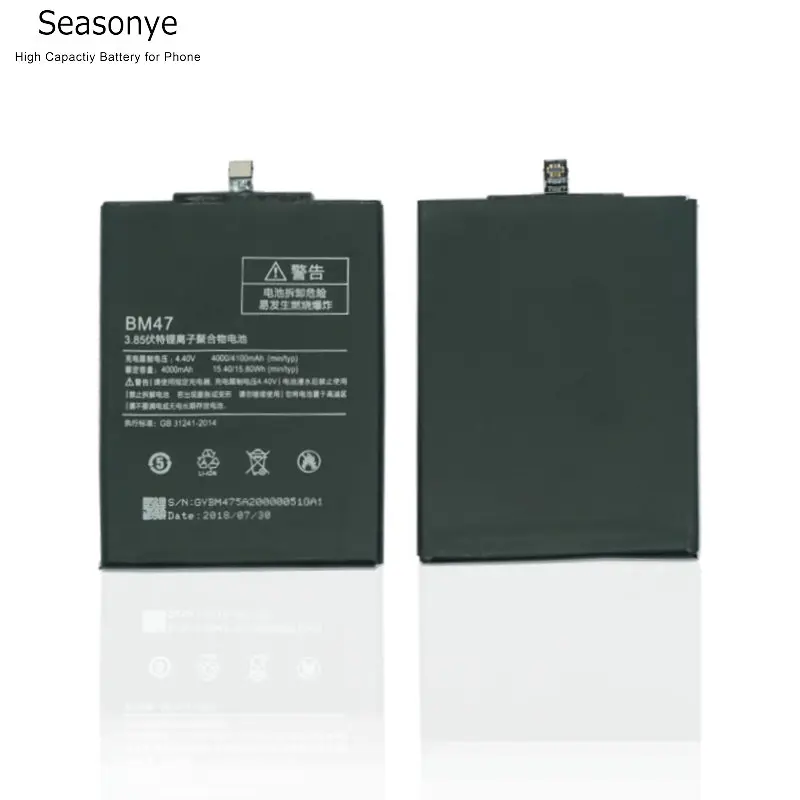 Seasonye 1x 4000mAh / 15.4 Wh BM47 / BM 47 Telefoną Pakeitimo Li-Polimero Baterijos Xiaomi Redmi Hongmi 3 3 3 S 4X 3X 3 Pro