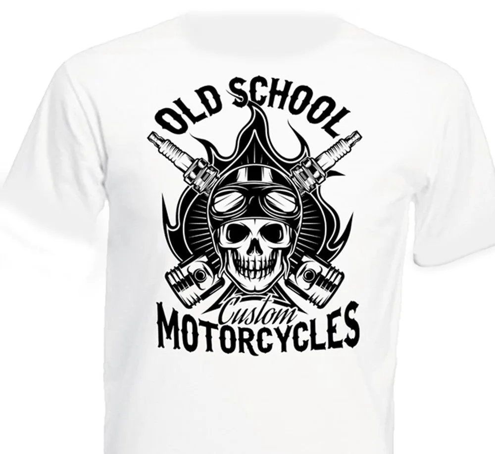 Senosios Mokyklos Motociklų Užsakymą Motard Dviratininkas Kaukolė Motorrad Brand T-Shirt Vyrai 2019 Mados Apvalios Kaklo Geriausia Pardavimo Medvilnės Marškinėliai