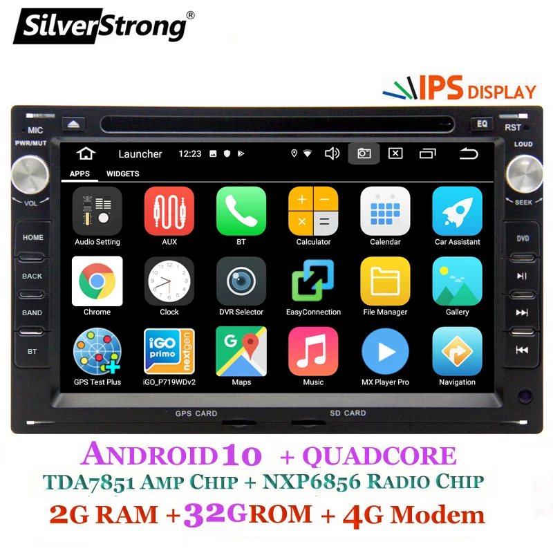 SilverStrong 4G MODEMĄ, Android 10.0 IPS 2din Automobilių DVD VW Golf4 už Polo PASSAT B4 B5 Bora už Octavia1 WiFi OBD radijas