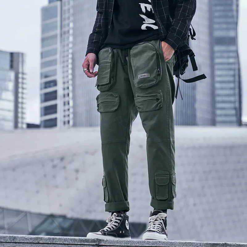 SingleRoad Mens Krovinių Kelnės Vyrams Mados 2020 Šoninių Kišenių Poilsiu Hip-Hop Harajuku Japonijos Streetwear Kelnės Juodos Kelnės Vyrams