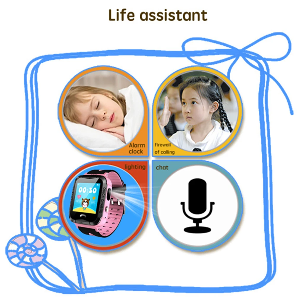 Smart Žiūrėti su GPS, GSM vietos nustatymo Jutiklinis Ekranas Tracker SOS Žibintuvėlis Vaikams, Vaikų, šeimos telefono Sekimas