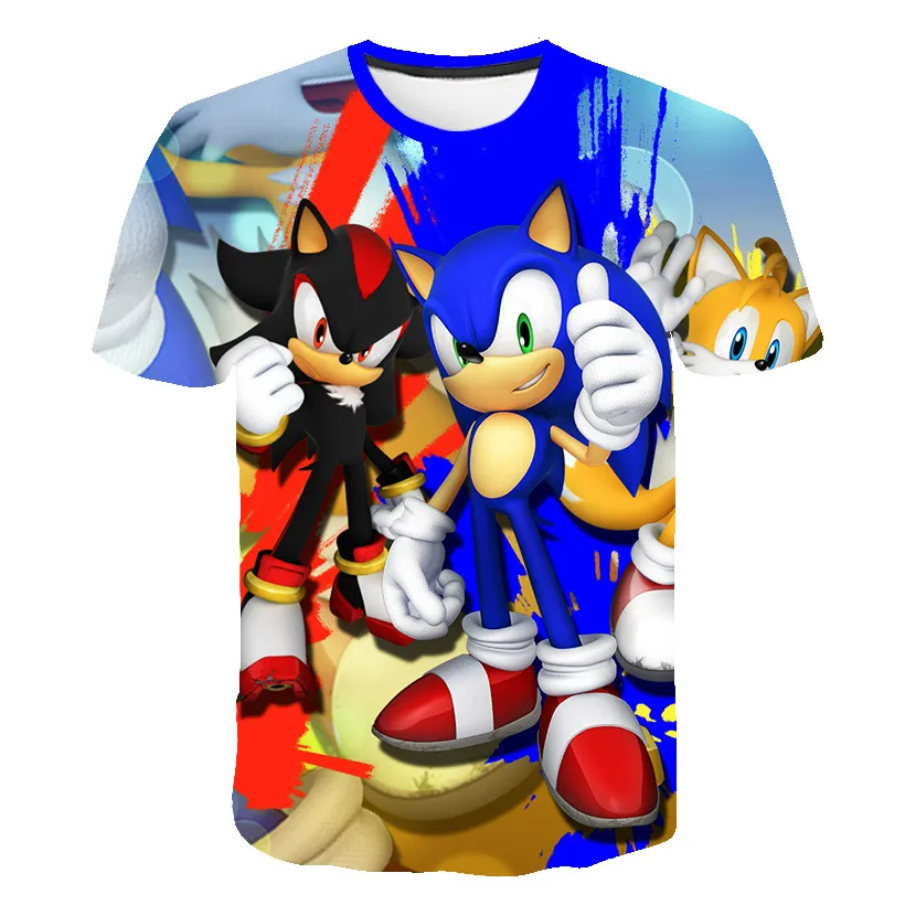 Sonic The Hedgehog 3D Spausdinimo Drabužius Berniukų/Mergaičių Mados Juokingi Marškinėliai Vaikams Laisvalaikio Vasaros Drabužiai Vaikams, Kūdikių Trišakiai T-Shirt