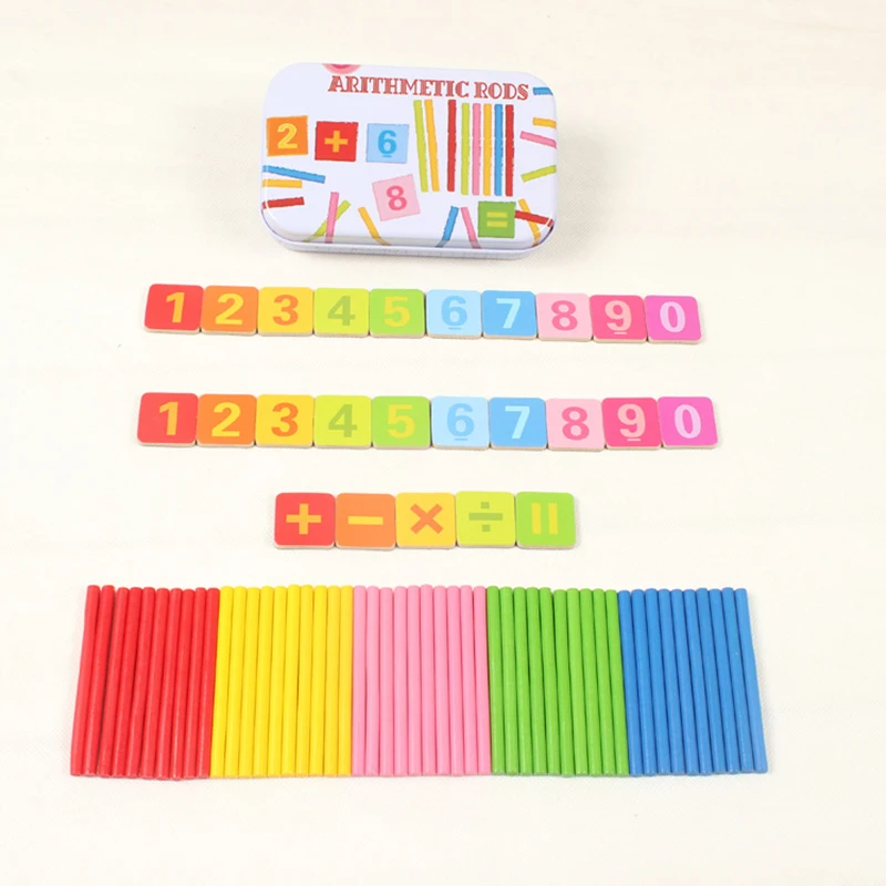 Spalvinga Bambuko Skaičiavimo Lazdelės Laikrodis Žaislas Matematikos Montessori Mokymo Priemonių Skaičiavimo Lazdele, Vaikų Ikimokyklinio Matematikos Mokymosi Žaislas