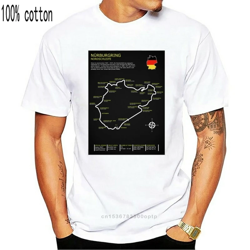 Spausdinti Vyrų Marškinėliai Medvilnės O-Kaklo tshirts Į Nurburgring - Nordschleife Trumpas Rankovėmis Moterims T-Shirt