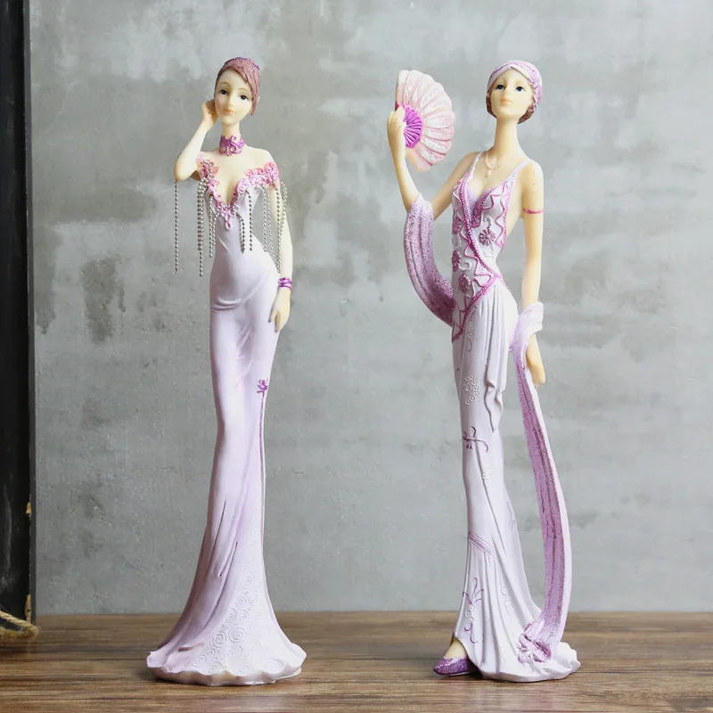 Strongwell Europos Purple Elegantiškas Lady Figūrėlės Dervos Moteris Modelis Office 