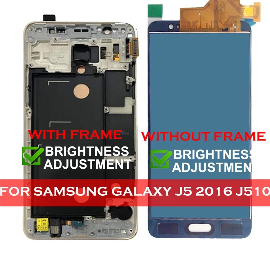 TFT LCD Samsung Galaxy J5 2016 J510 J510FN J510F J510M J510H /DS Jutiklinis Ekranas skaitmeninis keitiklis Asamblėjos Rėmo Home Mygtuką