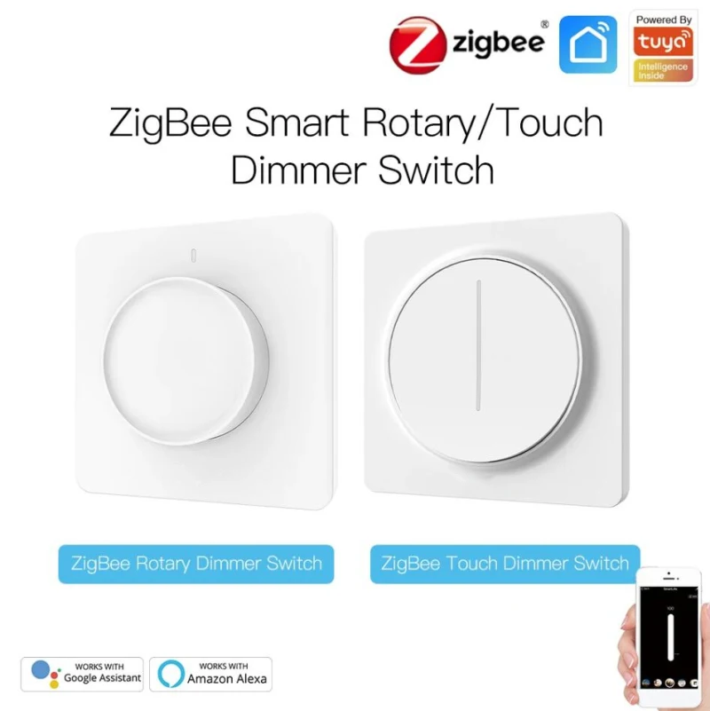 TUYA ZigBee 2.4 GHz WiFi Smart Rotacinis / Touch stiprumą Tuya / Smart Gyvenimo APP Nuotolinio Valdymo Balsu Amazon Alexa / Google