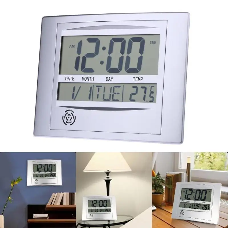 Technologija Skaitmeninis Sieninis Laikrodis Elektroninis Temperatūros Matuoklis Kalendorius Naujas Laikrodis Žiūrėti Kambario Sienos Laikrodžiai Veidrodis Lipdukas Namų Dekoro
