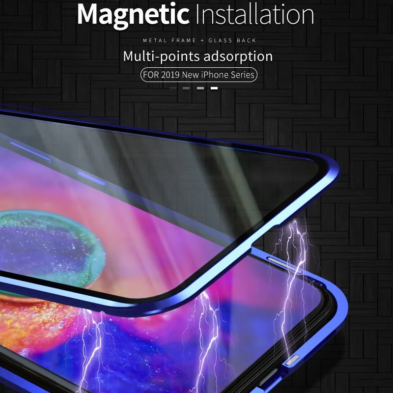 Tongdytech Magnetinio Atveju Iphone, 11 Pro XS MAX X 7 8 Plius Coque Metalo Telefono Dangtelį Dviejų Šoninių Grūdintas Stiklas 360 Funda Atvejais
