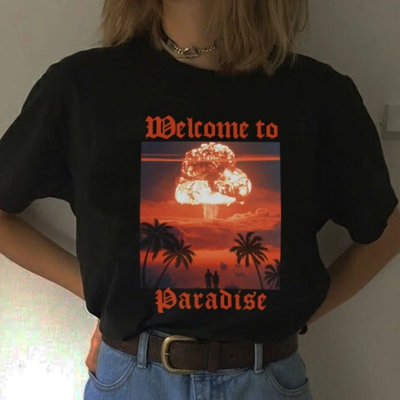 Unisex Grunge Estetinės Gotikos Marškinėliai Moterims Vasaros Atsitiktinis Trumpas Rankovės Negabaritinių T-Shirt Grafikos Viršų Moteriška